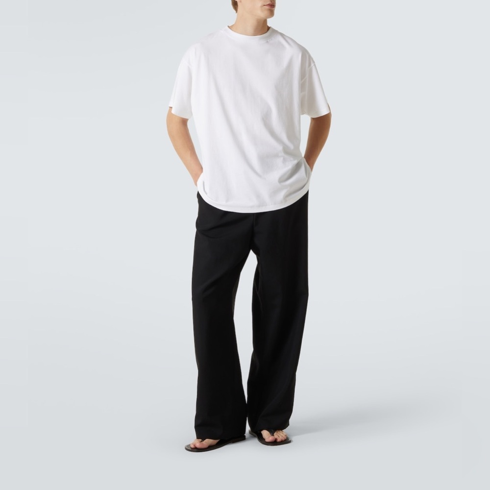 The Row Sato White Cotton Jersey Short Sleeve Tee